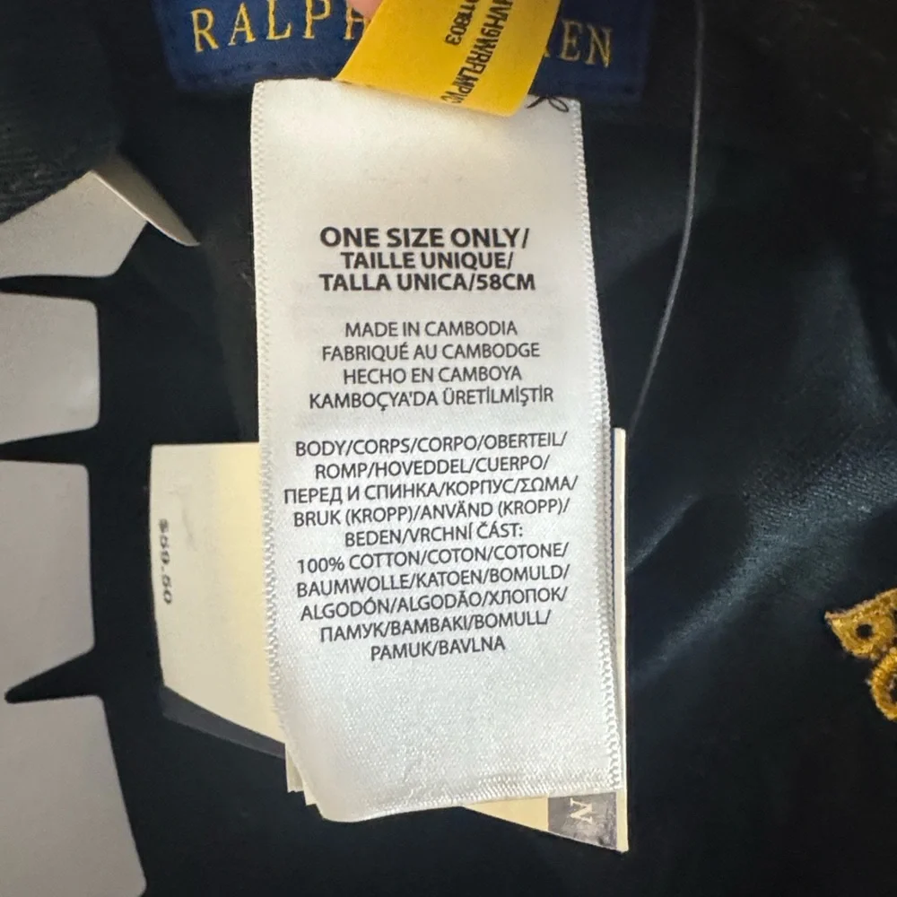 NWT Polo Ralph Lauren Lunar New Year Triple Pony Twill Cap Black & Gold - Picture 8 of 9